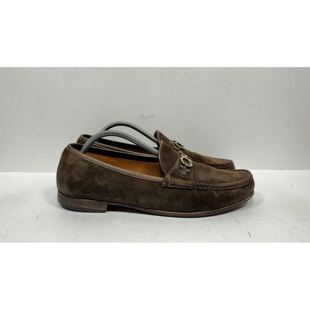 Salvatore Ferragamo Brown Suede Gancini Bit Loafer Loafers Men's Size 10.5‎ D